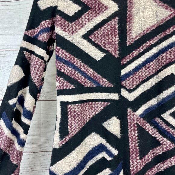 Lucky Brand Intarsia Aztec Geometric Print Waterfall Cardigan XS - Picture 7 of 12